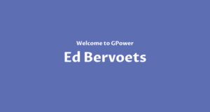 Welcome to GPower, Ed Bervoets